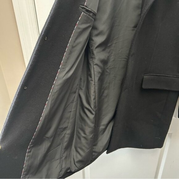 Ben Sherman Men's Coat Wool Blend Tailored Overcoat Topper Black Size Medium - Picture 9 of 16